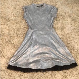 Nowadays silver keyhole junior/women dress